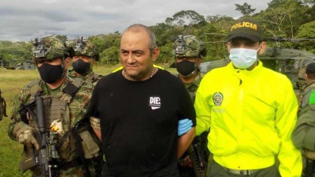 Dairo Antonio Usuga, known as Otoniel, was seized after a joint operation by the army, air force and police on a rural hideout in Antioquia province in north-western Colombia, close to the border with Panama on October 23, 2021. Picture: Getty