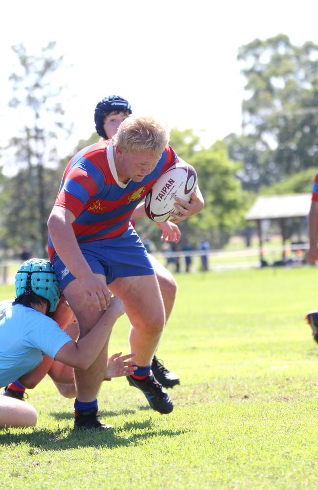 Ballymore Cup rugby action at the Albany Creek Brumbies Junior Rugby Union Club on Friday, April 12, 2024.