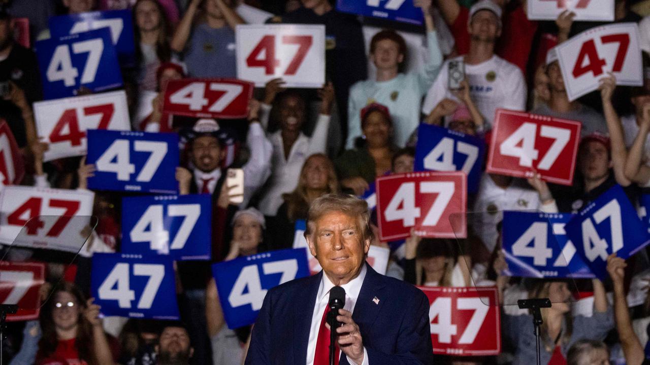 Donald Trump speaks at a campaign rally at McCamish Pavilion on the campus of the Georgia Institute of Technology in Atlanta, Georgia. Picture: AFP