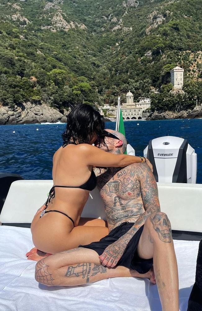 Kourtney Kardashian and Travis Barker packed on the PDA in Italy. Picture: Instagram