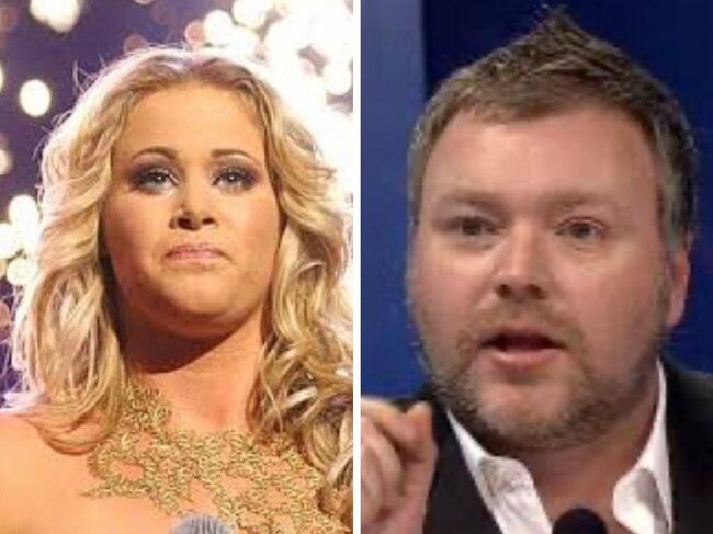 Kate DeAraugo and Kyle Sandilands on Australian Idol in 2005.