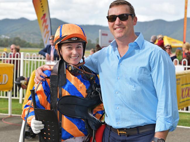 Dream team: Lani Fancourt and trainer Tony Gollan after My Girl Hayley’s victory. Picture: Taron Clarke