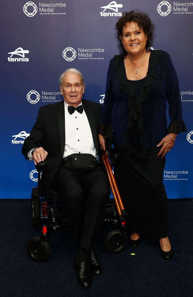 Roger Cawley with wife Evonne Goolagong Cawley. (Photo by Graham Denholm/Getty Images for Tennis Australia)