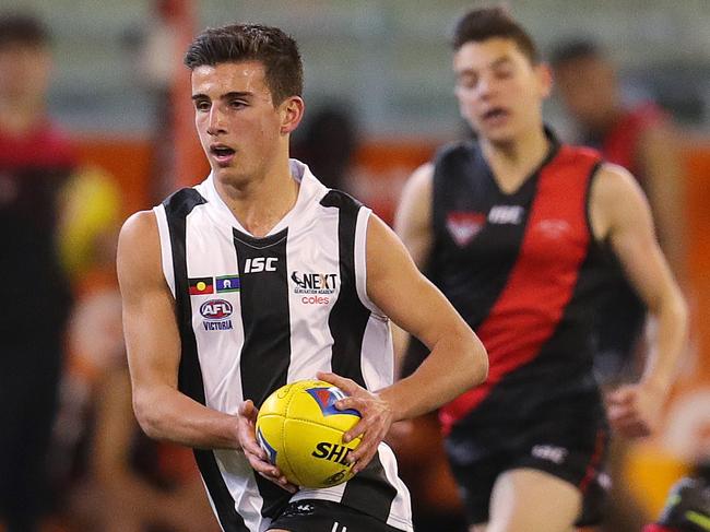 Nick Daicos, son of Collingwood champion Peter Daicos, playing in a next generation match at the MCG in 2019. Picture: Michael Klein