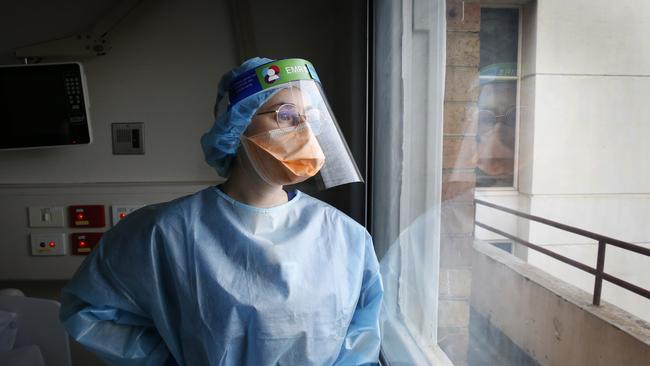 Royal Melbourne Hospital staff were forced into isolation after a patient returned a low positive result. Picture: David Caird