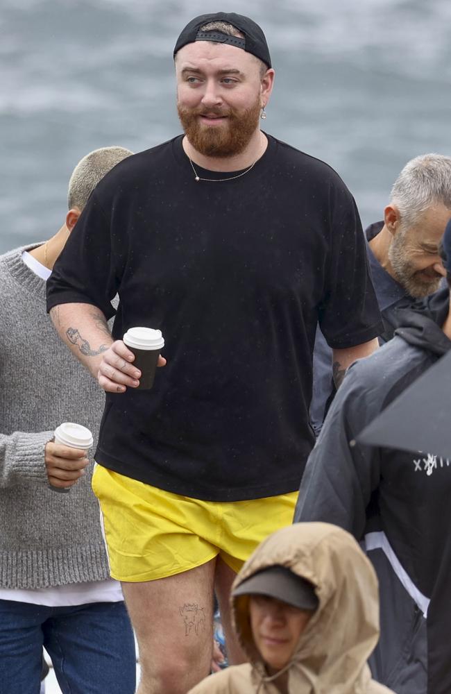 Sam Smith was spotted on the Bondi to Bronte walk. Picture: Media Mode