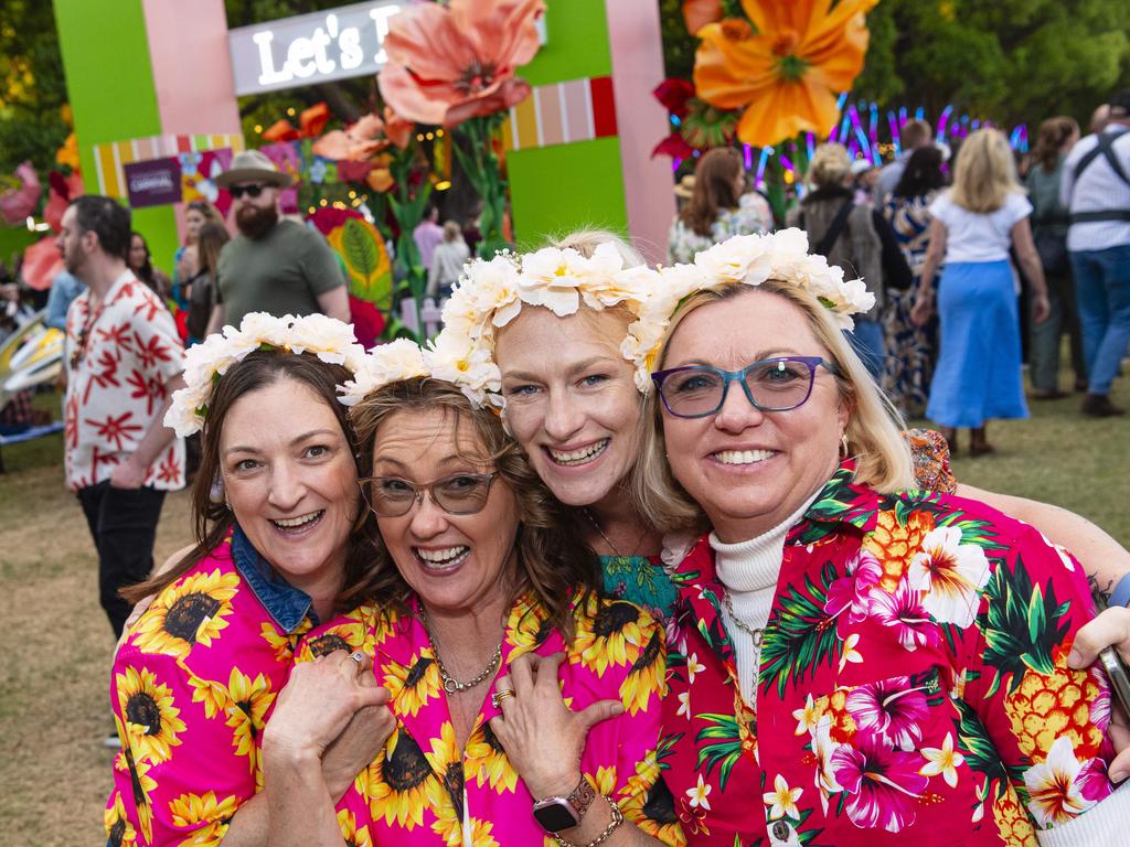 At Toowoomba Carnival of Flowers Festival of Food and Wine are (from left) Tracy Kittle, Kerri Griffin, Rebecca Cassidy and Denise Wilson, Saturday, September 14, 2024. Picture: Kevin Farmer