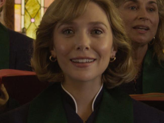 Elizabeth Olsen in a scene from the BINGE drama Love & Death.