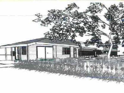 TREE'S COMPANY: An artist's impression of the proposed development at Imbil which includes a bakery next to an "irreplacable” laurel camphor tree, retail space and a restaurant. Picture: Gympie Regional Council