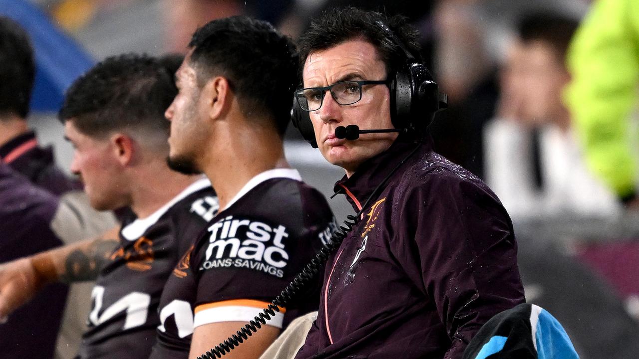 Ben Ikin watches on during Brisbane’s win over North Queensland. Picture: Getty Images