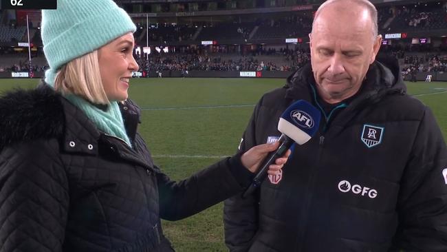 An emotional Ken Hinkley spoke after the win.