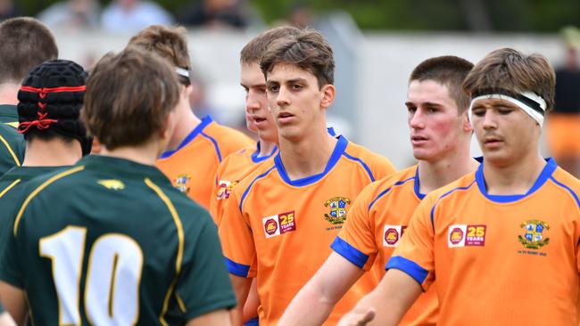Jude Knapp, middle, about to meet Villa No. 10 Larry Clark - both boys were in our Team of the Week. Picture, John Gass