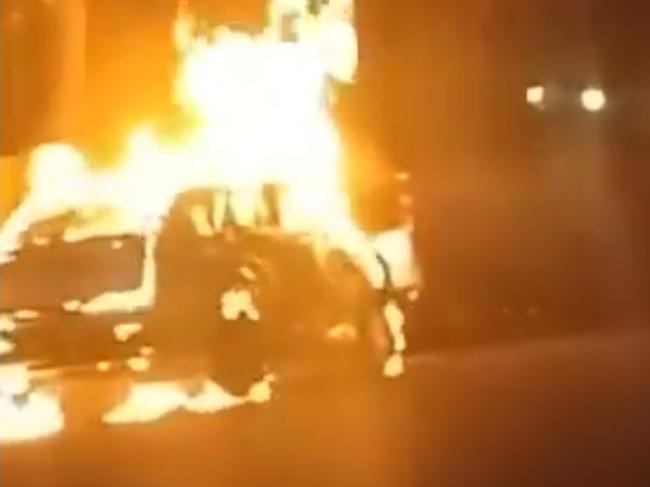 An SUV was torched in St Kilda East on Thursday night.