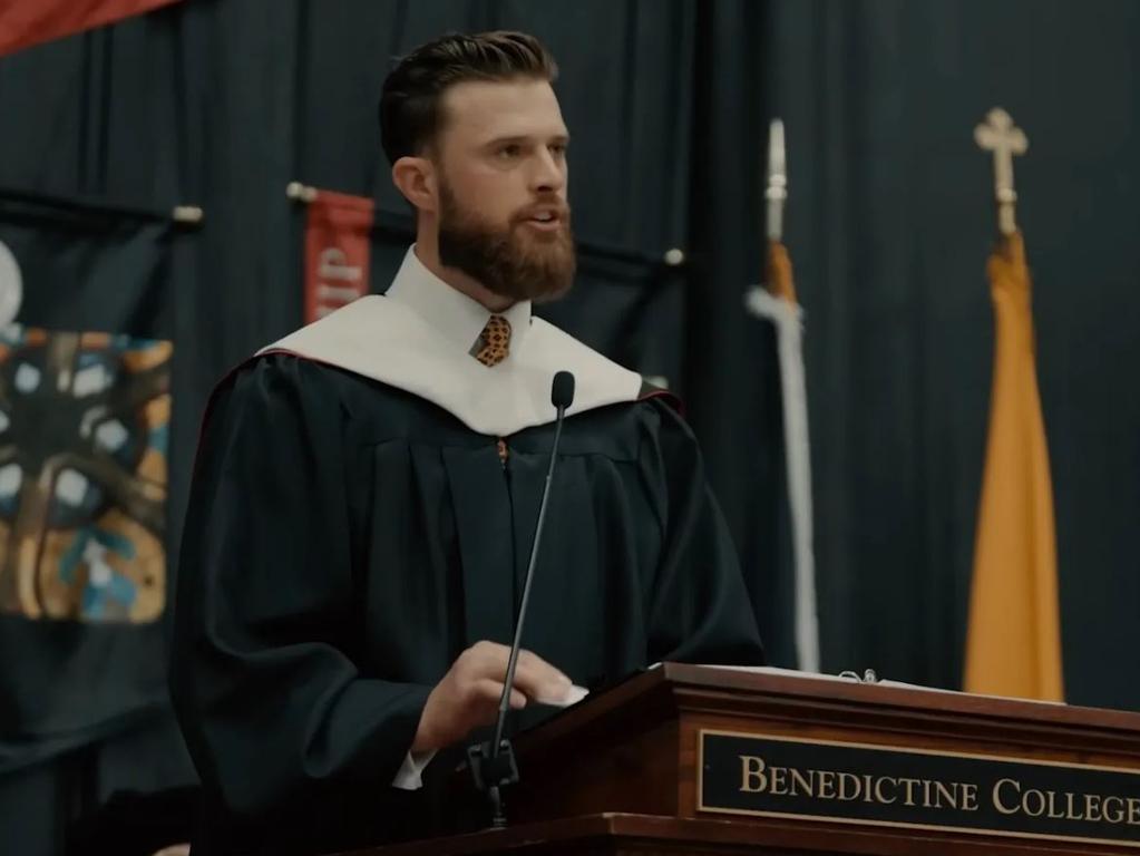 His speech was meant to ‘inspire’ graduates but has been slammed as ‘dangerous’ and ‘harmful’. Picture: Benedictine College