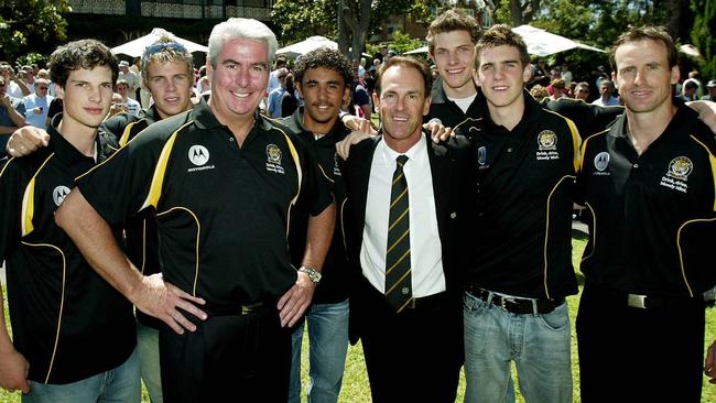 Richmond had high hopes of its 2004 draftees when they met at the home of president Clinton Casey for a barbecue. Of these six players — (from left) Danny Meyer, Brett Deledio, Richard Tambling, Adam Pattison, Dean Limbach and Mark Graham — only Deledio remains.