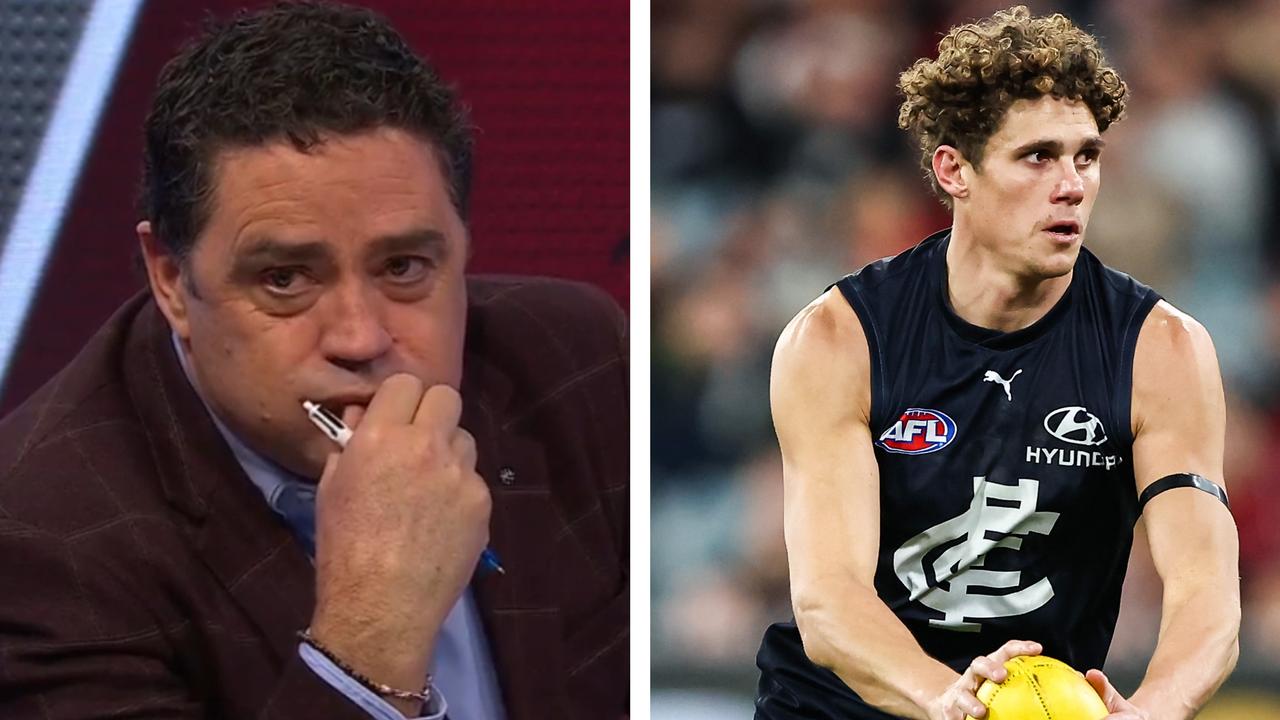 Carlton Blues forwards, Charlie Curnow and Matt Owies mix up, mistake, Garry Lyon reaction, response, video, King’s Birthday Eve loss to Essendon Bombers