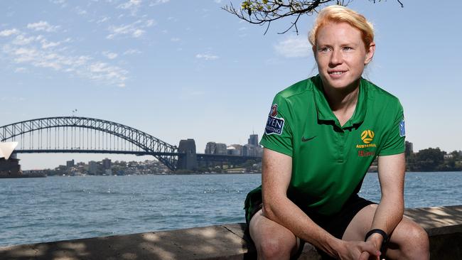 Clare Polkinghorne in Sydney ahead of the Olympic qualifiers Picture: AAP