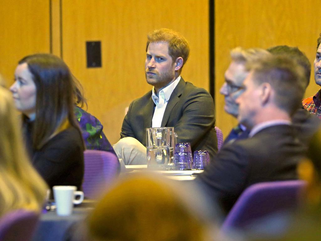 Prince Harry, Duke of Sussex listens as he attends a sustainable tourism summit at the Edinburgh International Conference Centre on February 26, 2020 in Edinburgh, Scotland. Picture: Andrew Milligan