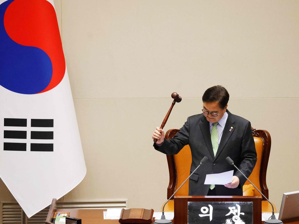 South Korea’s internal political climate has been dramatically shaken-up, adding to pressures the nation has faced in its recently-flared tensions with the North. Picture: JEON HEON-KYUN / POOL / AFP