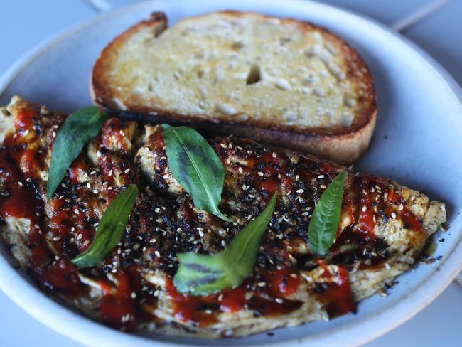 The Cygnet mushroom omelette with dashi furikake. Pictures: NIKKI DAVIS-JONES