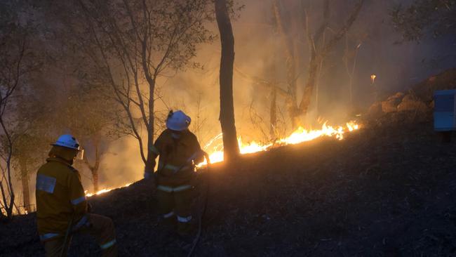 Canungra firefighters in action.