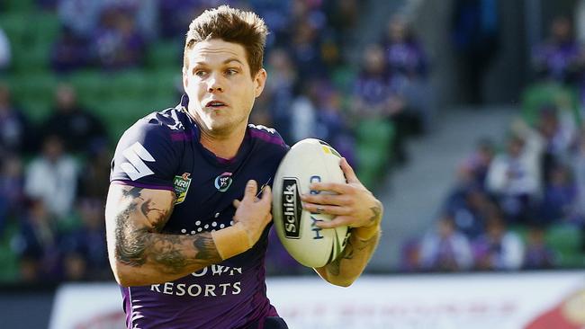 NRL Round 5 - Melbourne Storm v Newcastle Knights at AAMI Park - Ben Hampton in action. 2nd April 2016. Picture: Colleen Petch.