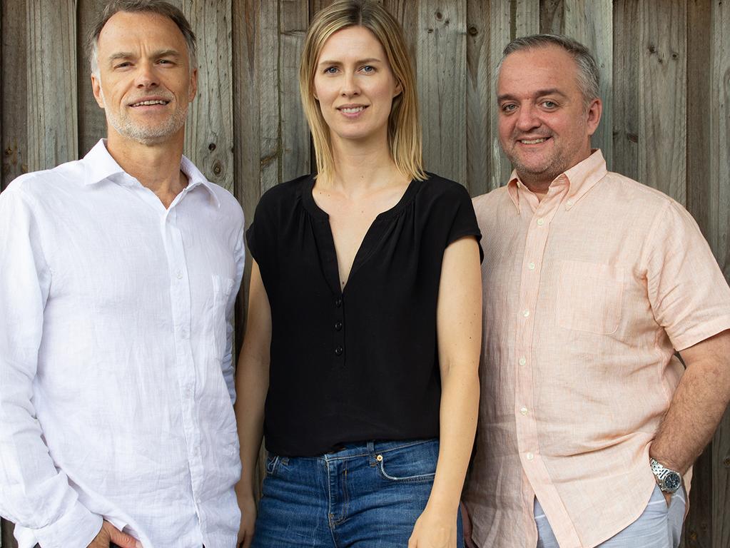 Silje Dreyer with app co-founders Tim Nicholas (left) and David Wareing.