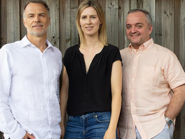 Silje Dreyer with app co-founders Tim Nicholas (left) and David Wareing.