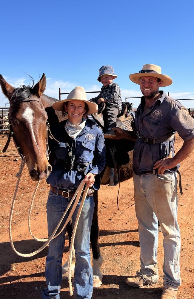 Andrea, Bob, and Michael Speed on the horse. Photo: Brigodoon Cattle Company