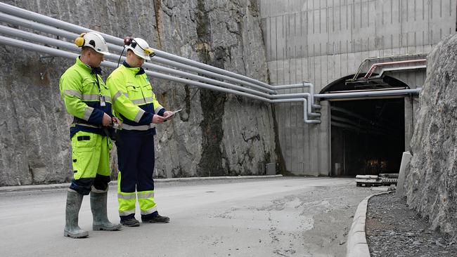 Workers at Onkalo Nuclear waste storage in Finland.