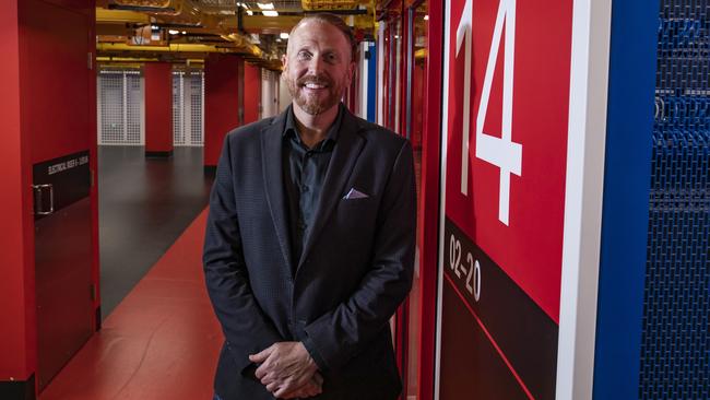 NextDC boss Craig Scroggie at the company’s data centre at Fortitude Valley. Picture: Mark Cranitch