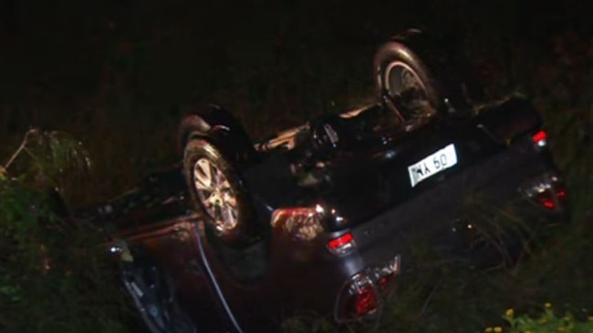 A 55-year-old Logan Reserve man died in a single-vehicle crash at Merrimac on the Gold Coast. Picture: 7 News