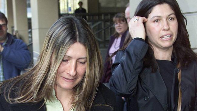 Michelle Mercieca and Roberta Williams leaving court in 2004. Picture: Richard Cisar-Wright