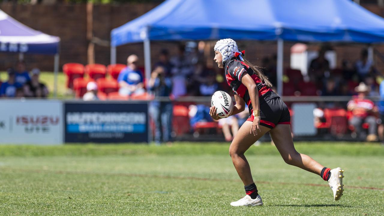 Daeja Pene of Valleys against Brothers in U15 girls Toowoomba Junior Rugby League grand final at Toowoomba Sports Ground, Saturday, September 7, 2024. Picture: Kevin Farmer