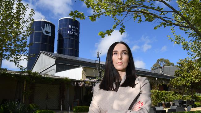 Bird in Hand's communications executive Chiara Marling outside its existing complex at Woodside. Picture: Tricia Watkinson