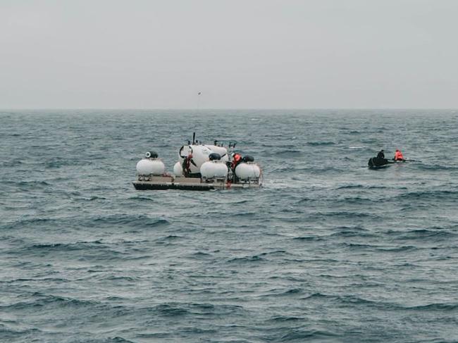 This image courtesy of Dirty Dozen Productions shows the 4am start of the RMS Titanic Expedition Mission 5 on the morning of June 18, 2023. The US Coast Guard said late Monday, June 19, that its search for a missing submersible vessel near the Titanic wreck had been completed for the day, but that a national guard unit and the company operating the five-passenger underwater mission would continue scouring the surface overnight. The 21-foot (6.5-meter) craft, operated by OceanGate Expeditions, began its descent on Sunday but lost contact with the surface less than two hours later, according to authorities. (Photo by Dirty Dozen Productions / AFP) / RESTRICTED TO EDITORIAL USE - MANDATORY CREDIT 