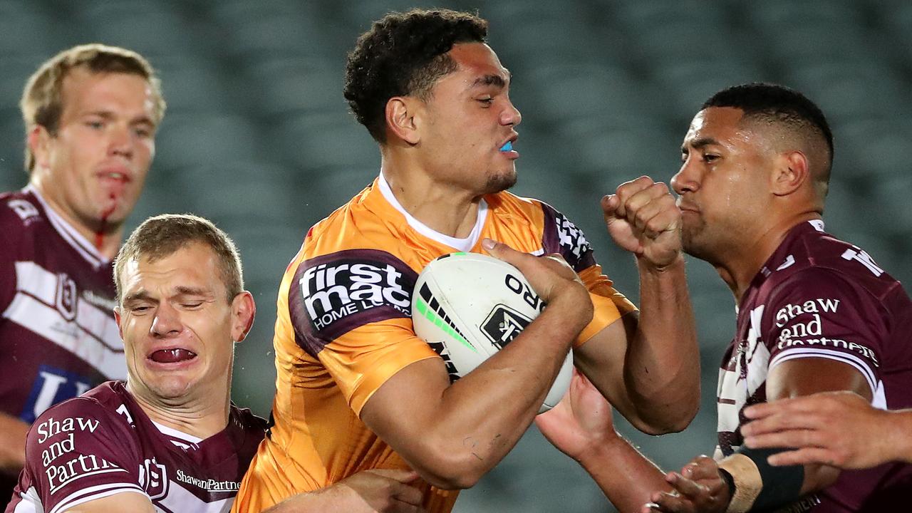 Xavier Coates in action for the Broncos in June 2020. It was a historic season in Brisbane for all the wrong reasons.