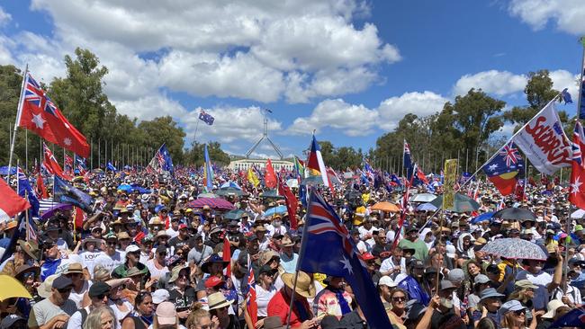 Mass 'Convoy to Canberra' protests unfolded in the capital earlier this year. Picture: Sam Beau Patrick