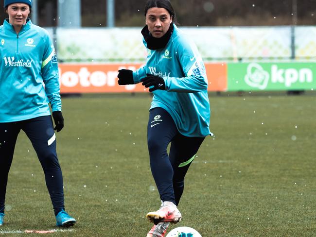 sam kerr at matildas training in the netherlands