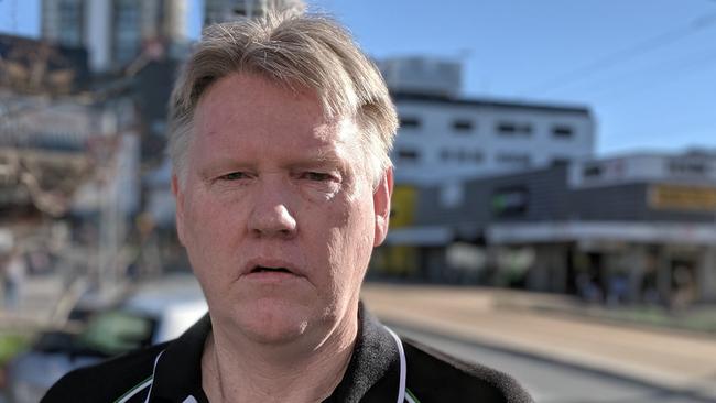 Dale Anderson spoke for many when he expressed frustration about the problems of drunk and drug-addicted people hanging around in the Southport CBD. Picture: Luke Mortimer.