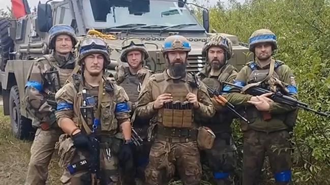 Ukrainian soldiers with an Australian Bushmaster vehicle. Picture: Defense of Ukraine