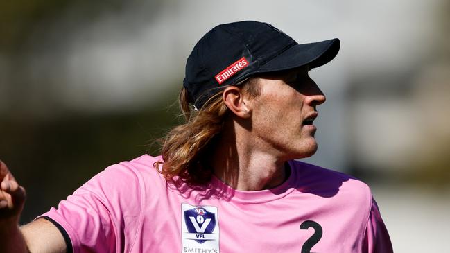 MELBOURNE, AUSTRALIA - FEBRUARY 14: Nathan Murphy of the Magpies is seen during a Collingwood Magpies training session at AIA Centre on February 14, 2024 in Melbourne, Australia. (Photo by Dylan Burns/AFL Photos via Getty Images)