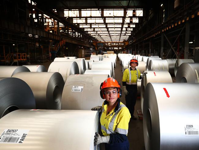 BlueScope Steel is one company that could be asked to power down during the expected heatwave. Picture: John Feder/The Australian