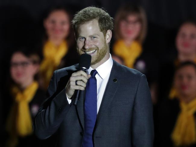 Prince Harry speaks to officially open the Invictus Games at the Opening Ceremony in Sydney. Picture: AP Photo/Kirsty Wigglesworth