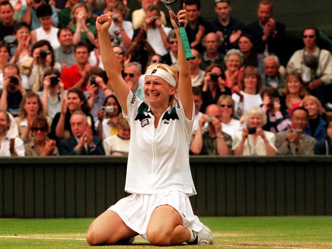 Jana Novotna triumphed at Wimbledon in 1998 after twiece losing in the final.