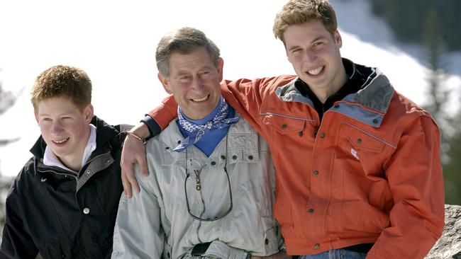 Then-Prince Charles was caught slamming the press in 2005 during a skiing trip with his sons in Klosters, Switzerland. Picture: Tim Graham Photo Library via Getty Images