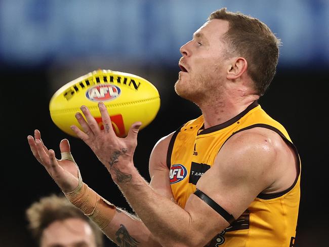 Blake Hardwick had 32 disposals against the Crows. Picture: Robert Cianflone/Getty Images