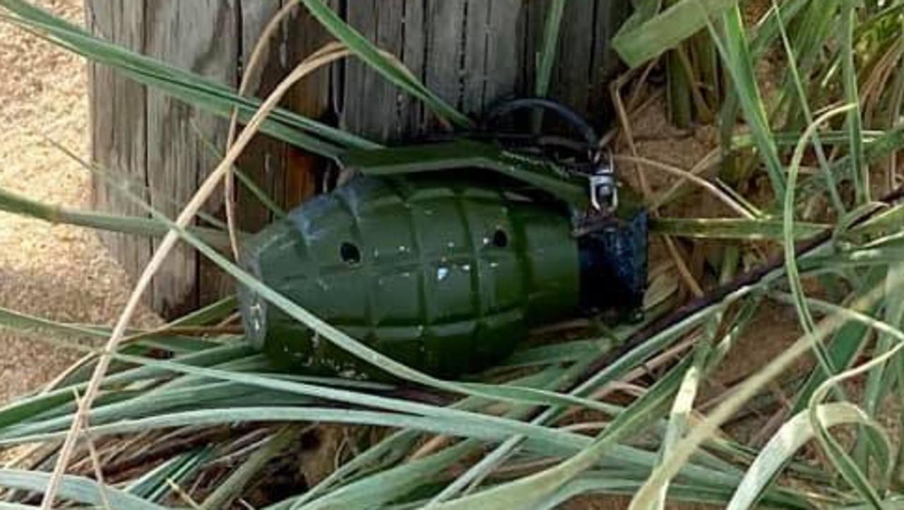 Terrigal fire crews were called to a beach to inspect what was believed to be a hand grenade. Picture: Facebook