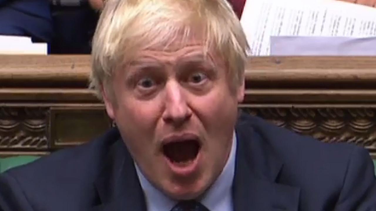 Britain's Prime Minister Boris Johnson reacts to Opposition Leader Jeremy Corbyn as he replies to his proposed motion to hold an early parliamentary general election, Picture: AFP PHOTO / PRU