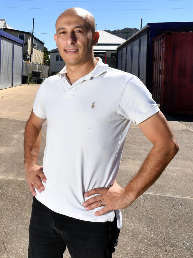 Investor Mike Zarif, with Shaun McLaren from Colliers (right) has purchased storage sheds at 3 Tully Street, as well as a nearby commercial property at 134 Perkins Street, Railway Estate.